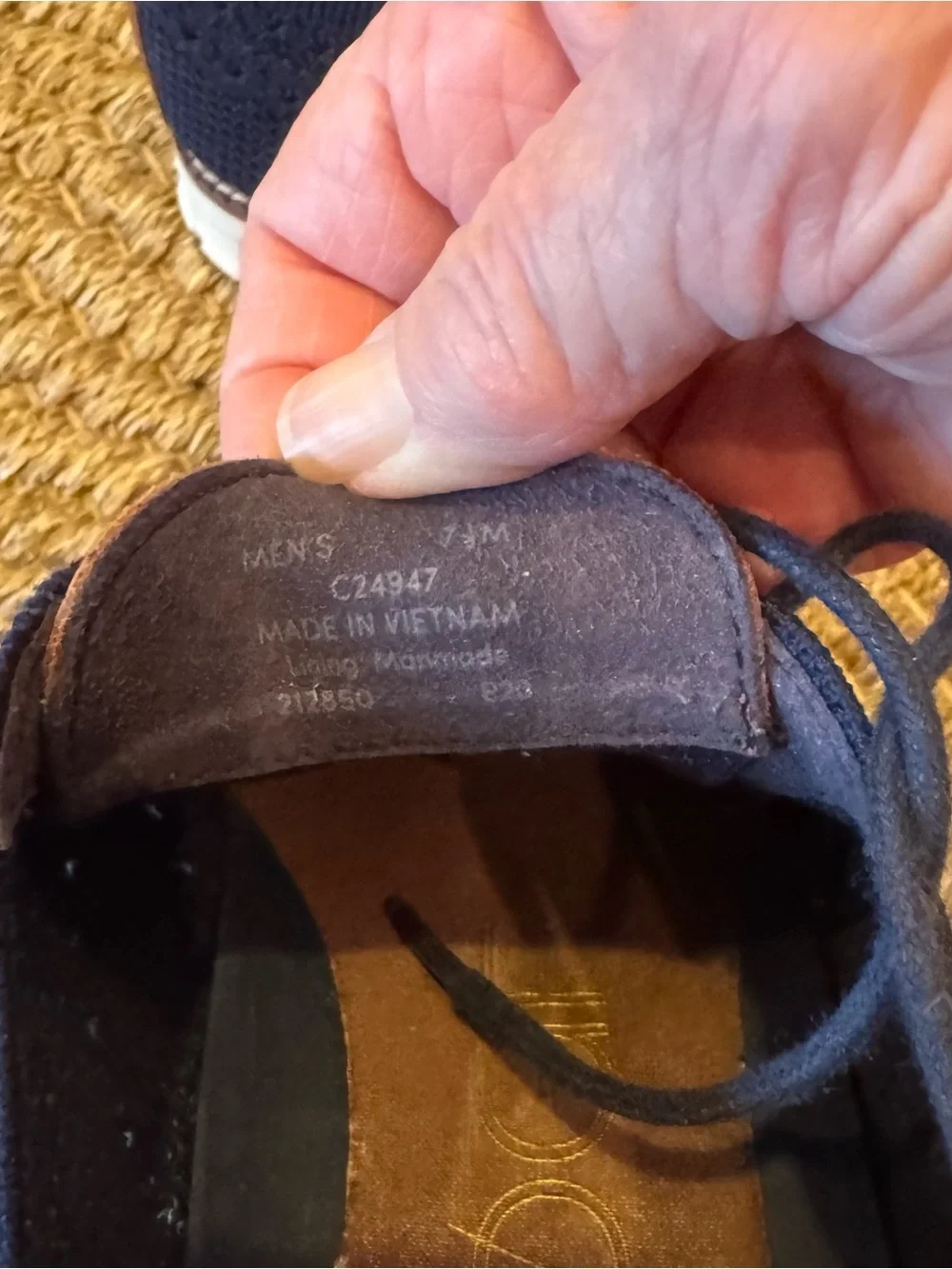 Cole Haan Navy Knit Oxford with Tan Leather Accents